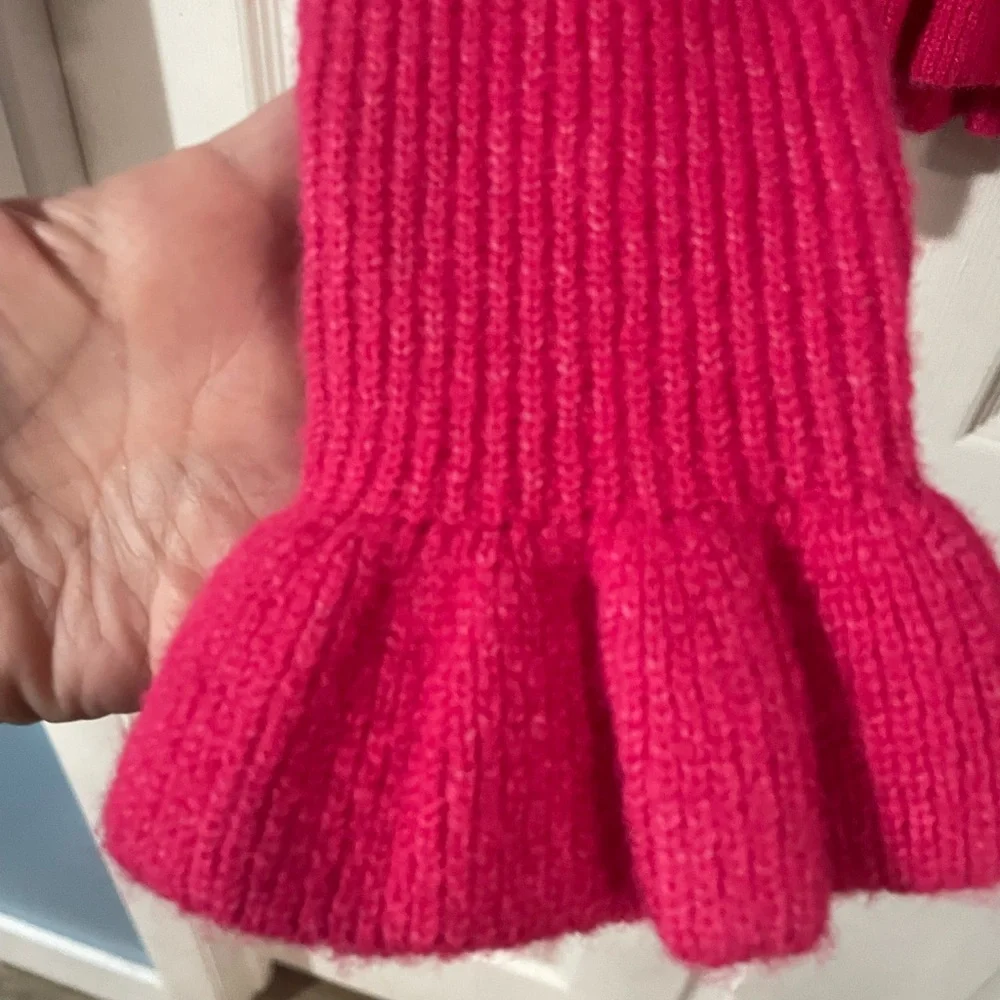 NWT Ted Baker London Pippalee Frill Detail Bright Pink Sweater